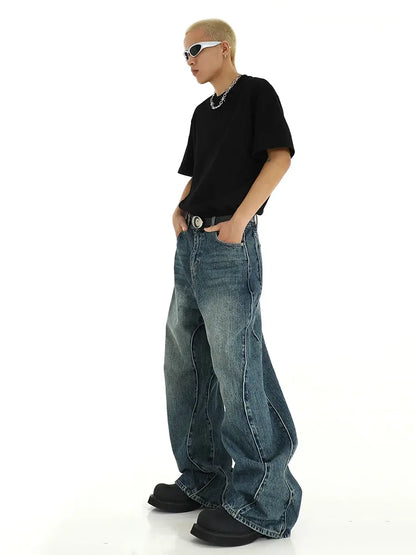 Twisted Seam Men Baggy Jeans